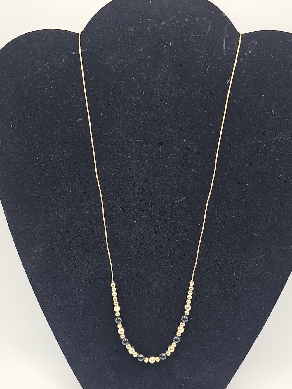 Unbranded Beaded Snake Chain Necklace Womens Size 18 Gold Black Y2K Minimalist